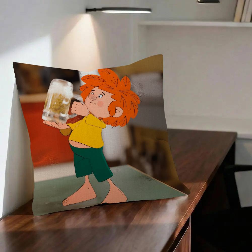 MMeister EEder e il Suo PPumuckl Cuscino Personalizzato Copricuscino Camera da Letto Decorazione Festa Federa Compleanno Regalo per Bambini