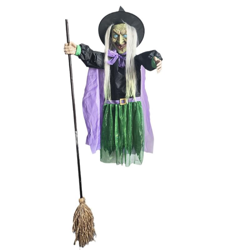 

Парящая Анимированная Ведьма Аниматроника Хэллоуин Украшения Уличные зелёный