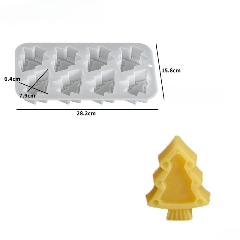 1PC Christmas Gingerbread Man Christmas Tree Silicone Mold Epoxy Resin Santa Claus Scented Candle Mold Handmade Products