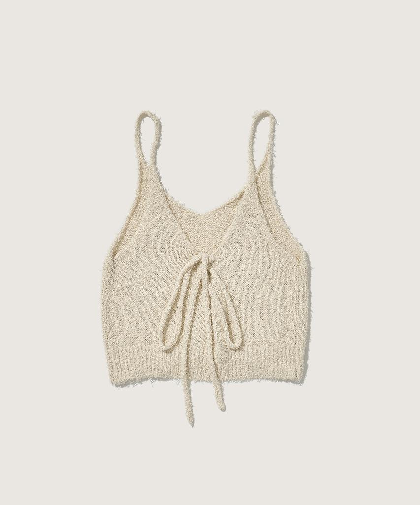 PLAC WOMEN Layered String Bustier Boucle Knit Ivory