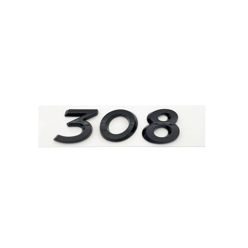 2026 Horká Samolepka na Auto 3D Černé Stříbrné Písmena 206 207 301 307 308 408 508 Znak pro Peugeot Auto Blatník Kufr Zadní Logo Samolepka