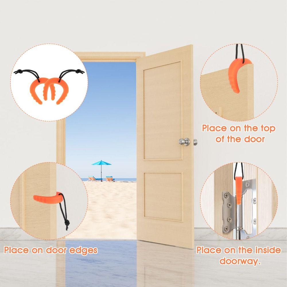 2Pcs Silent C-Shaped Door Stopper Anti-collision Door Block Anti-Pinch Hand Guard  Bedroom