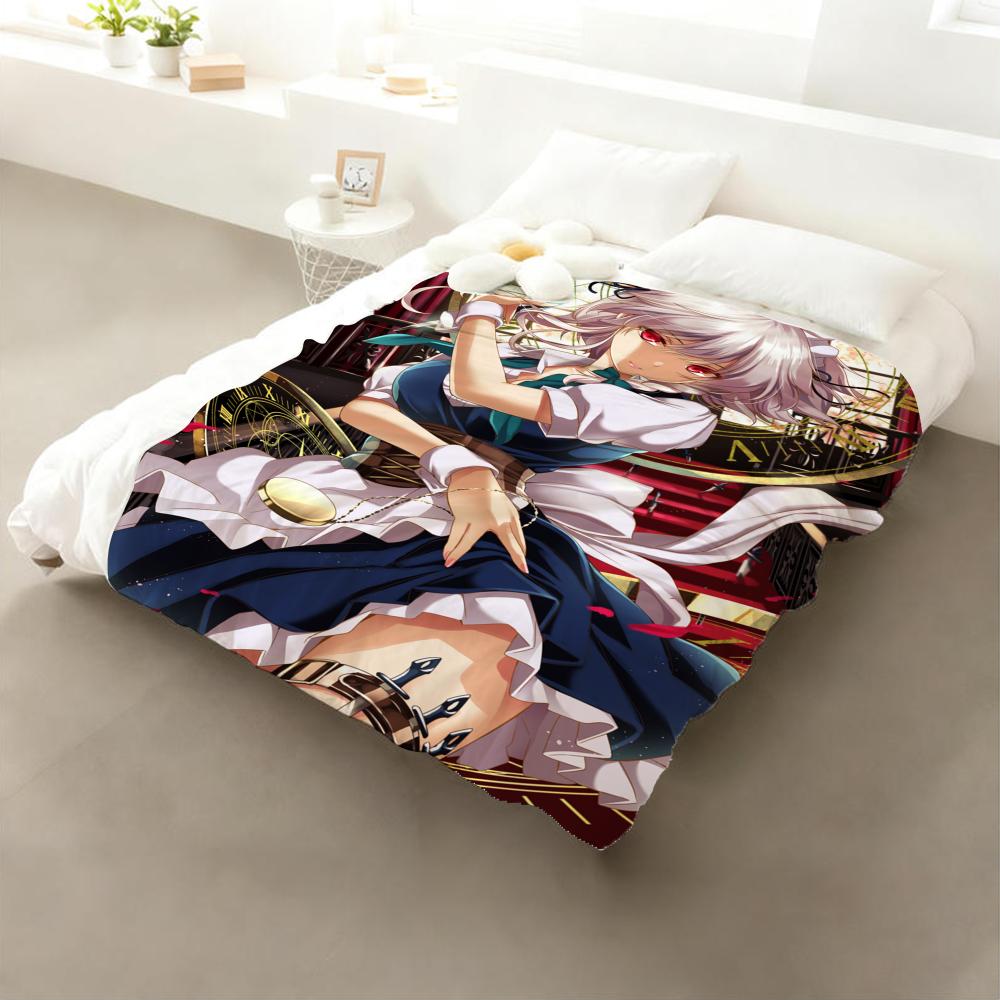 Cult-Favorite The Touhou Project Bullet Hell Game Throw Cozy Soft Flannel Throw Lightweight Skin-Friendly for Sofa Bed Office