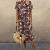 3D Digital Printing Dresses Women's Summer Short-sleeved O-neck Casual Loose Dress