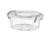 Round Food Container 0.3L Lunch Box Breakfast Box With Lid