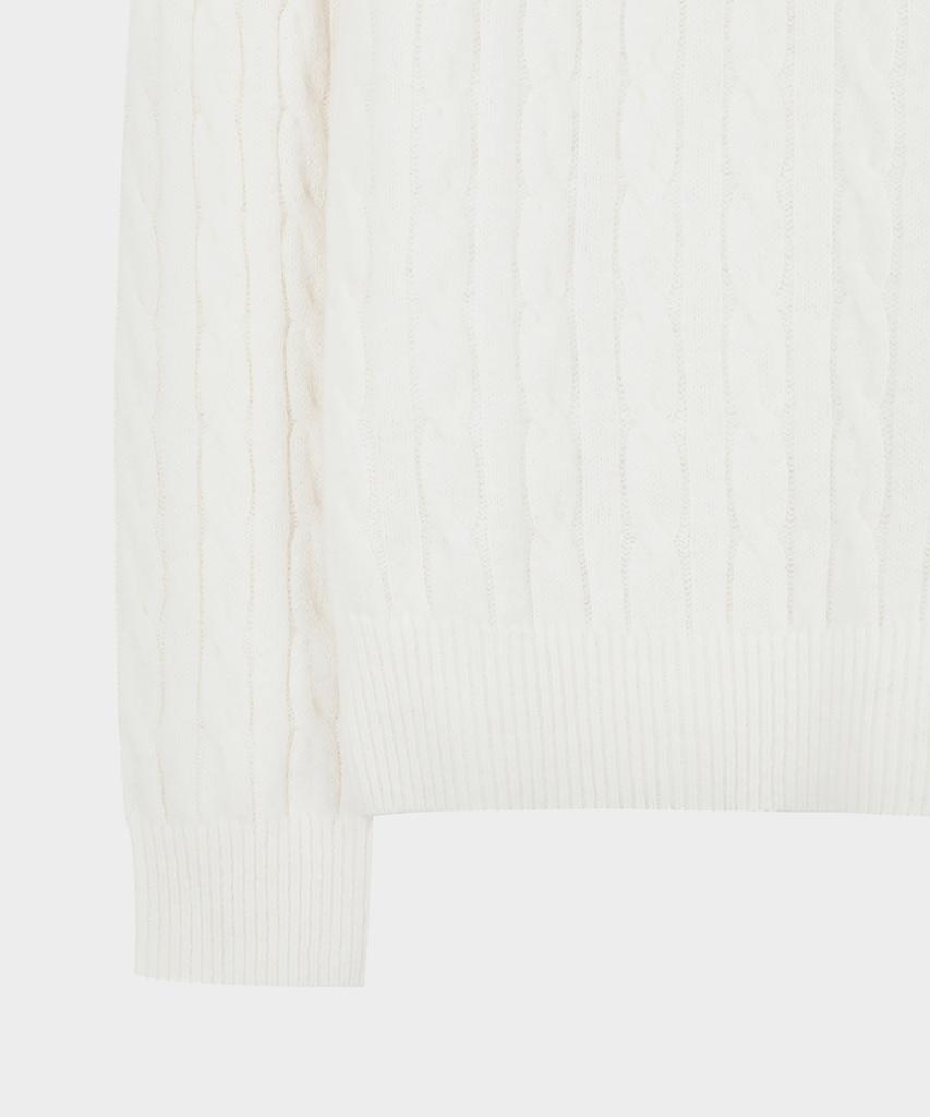 BROOKS BROTHERS [Women'S] Wool Cable Polo Sweater (Ivory) (Bbwtwb0002Bef)