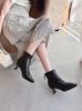 New autumn and winter patent leather square head single boots square root short boots