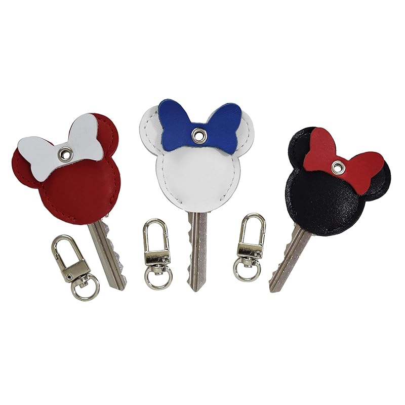 

[Angel House] key cover leather genuine leather key case keycap Crime prevention leather key cover key number Number hidden strap men s ladies mouse