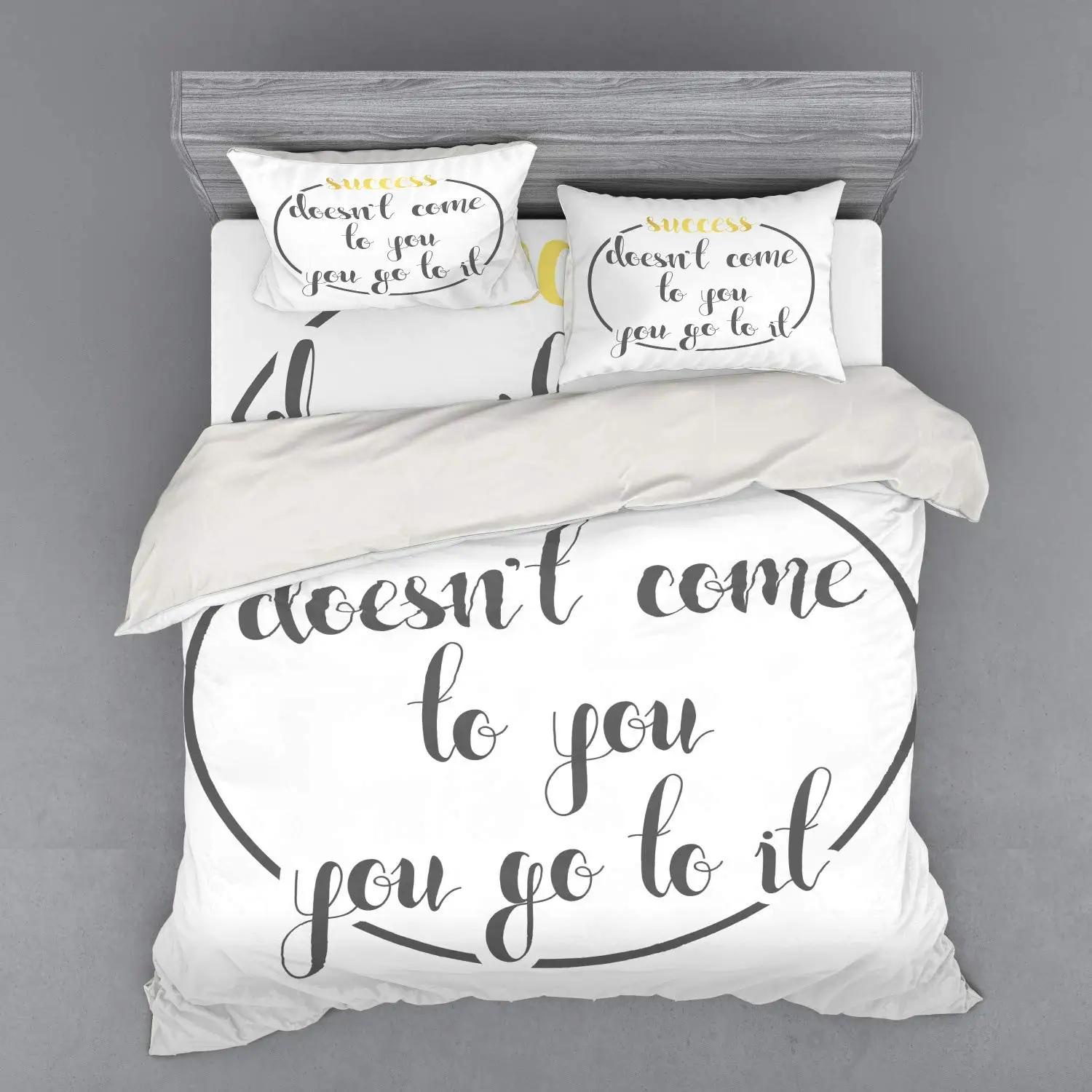 

Suces Themed Soft Duvet Cover Suitable for Everyone Motivational Comfortable Quilt Covers Lightweight Down 2 Pilowcases 1 Soft Duvet Cover No Quilt 120*200cm Single