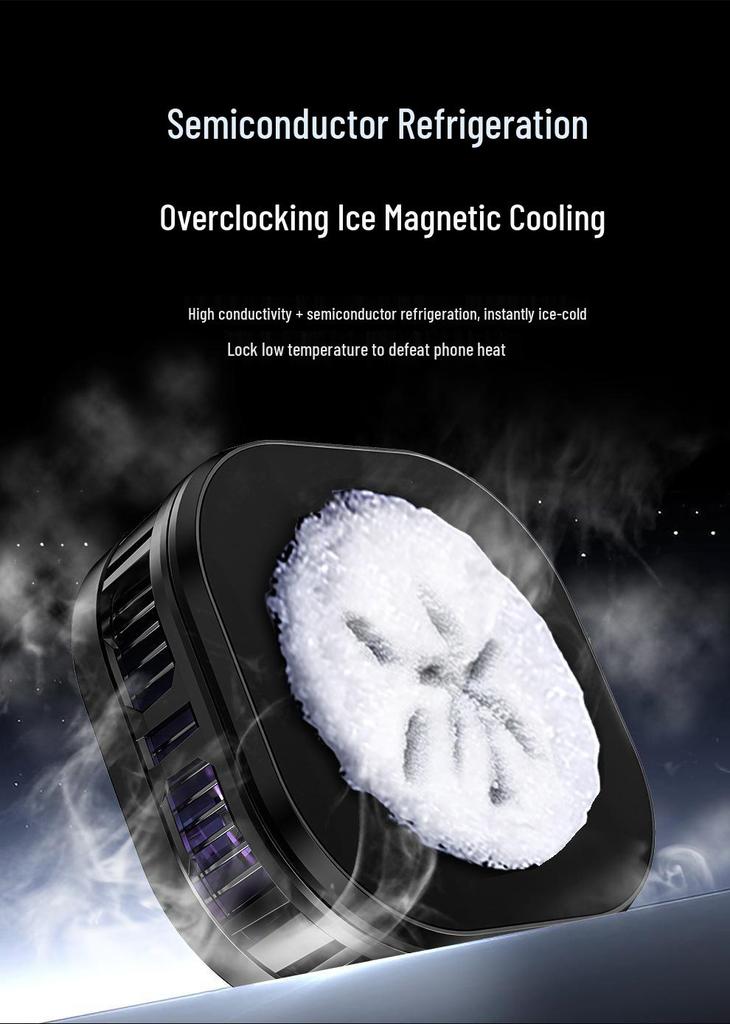 JS82E Magnetic Phone Cooler: Universal Back Clip with Icing Heat Dissipation for Phones and Tablets