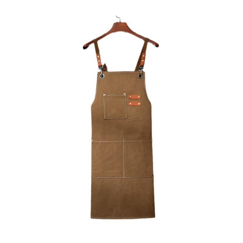 Thickened Custom Cotton Apron: Dirt-Resistant, Waterproof & Oil-Proof Kitchen Canvas