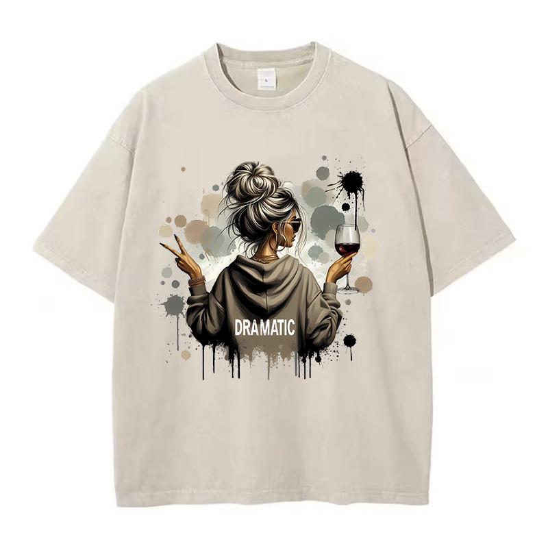 Oversize Cotton T Shirt Unisex Vintage Cheers Washed T-Shirt Graphic Tee Casual Streetwear Harajuku Top