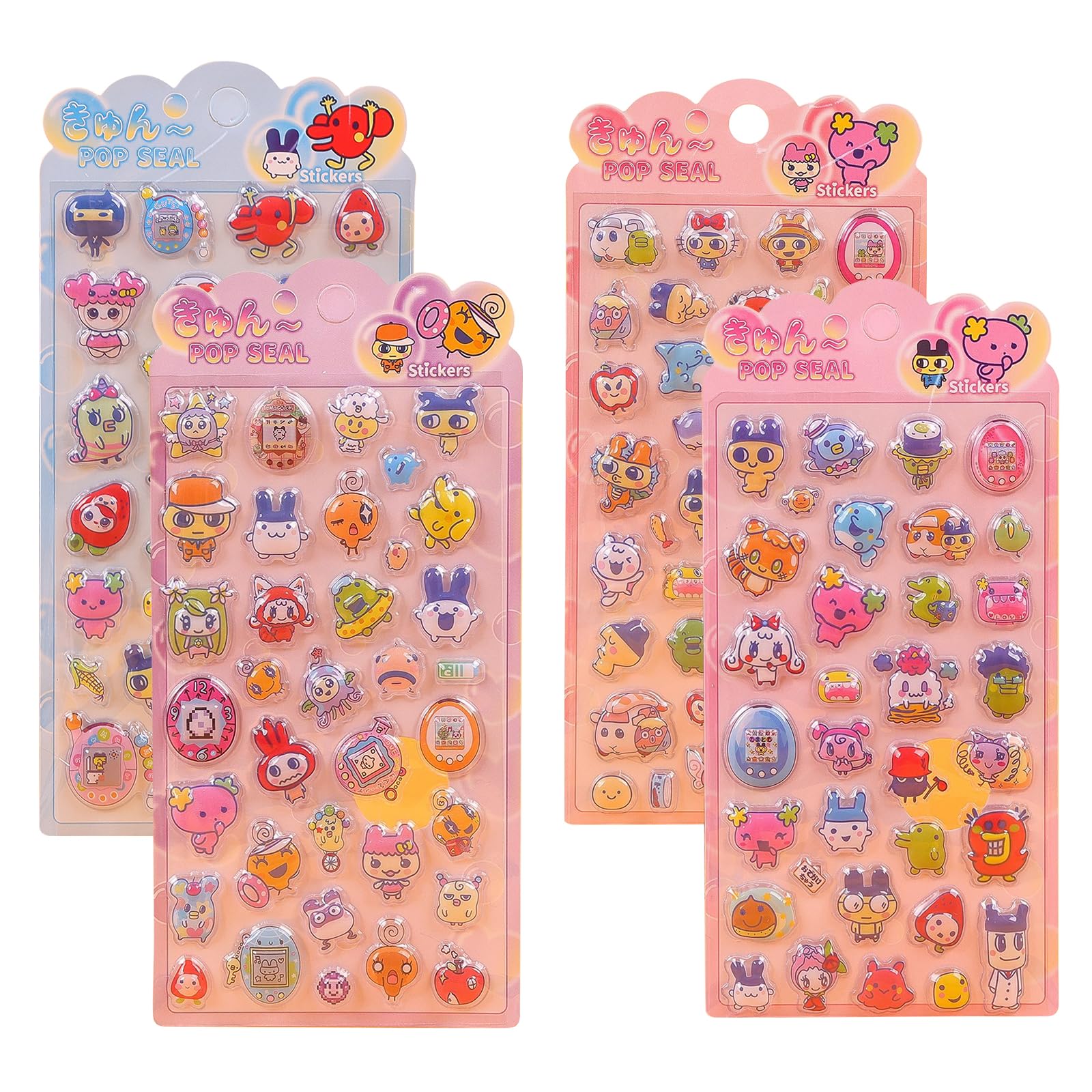 

Mayfoo 3D Character Stickers Puffy Glitter Repositionable for Girls Notebook and Envelope Decoration