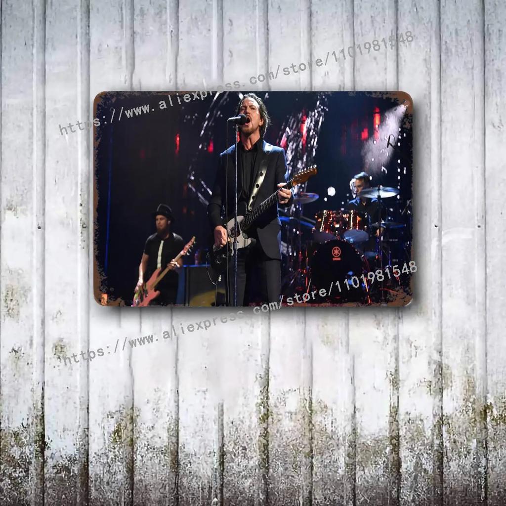Pearl Jam Bands Metal Dekor Poster Vintage Blechschild Metallschild Dekorative Plakette für Pub Bar Man Cave Club Wanddekoration