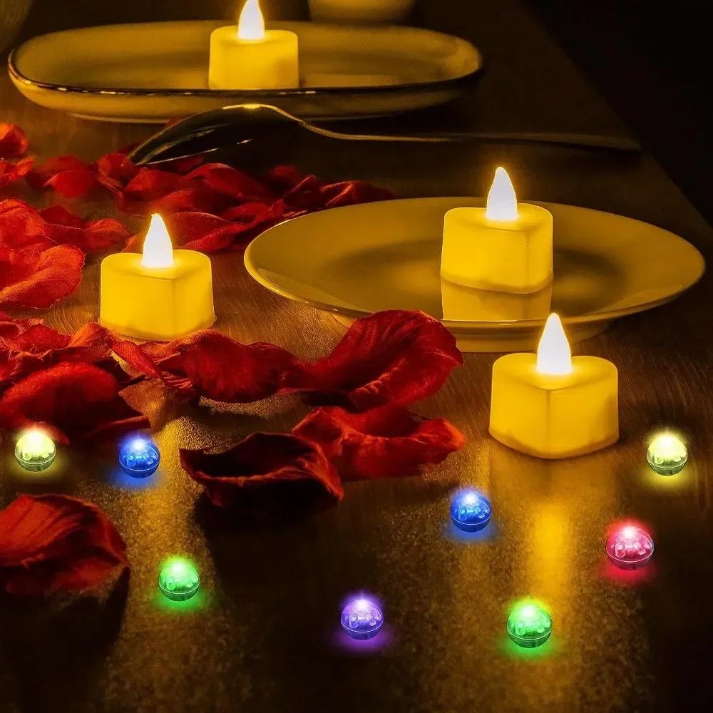 50/20 PCS Mini Led Lights Round Colorful Light Flash Luminous Lamps Tumbler Light Balloon Lantern Christmas Wedding Party Decoration