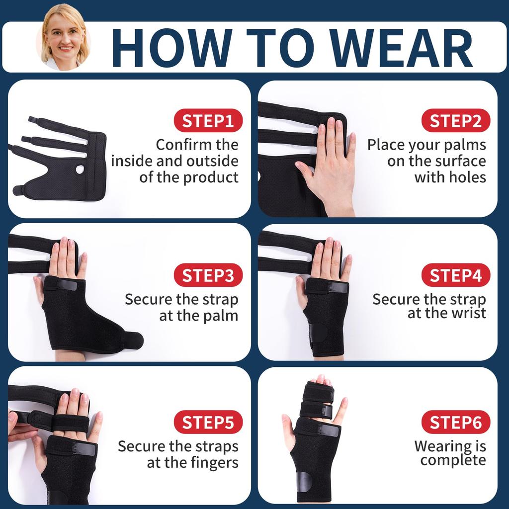 Trigger Finger Splint, 3 Fingers Brace For Index, Middle, Ring Or Little Finger, Hand Splint Finger Straightener For Arthritis