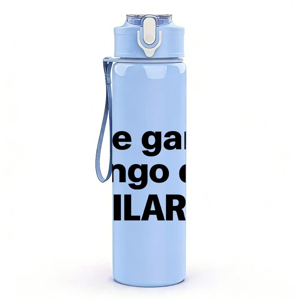 1PC Spanish Retirement Wish Quote Text 750ml Color Plastic Sports Water Bottle Leakproof Flip Straw Lid Suitable for Sports Office Home Use
