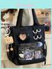 College Style Simple Nylon Shoulder Bag With Zipper Closure For Daily Use