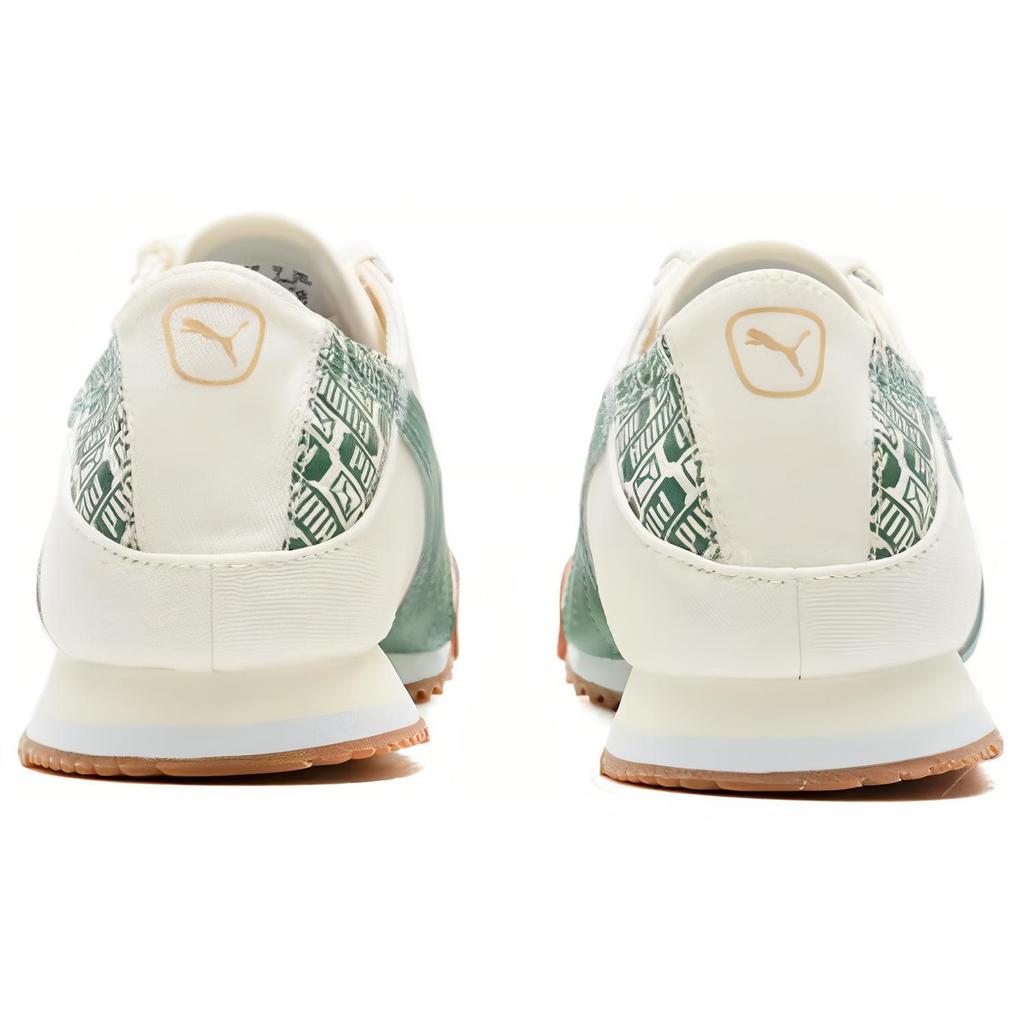 New PUMA Roma Abrasion Resistant Breathable Moisture Wicking Low Top Running Shoes Unisex White Green 398332-05