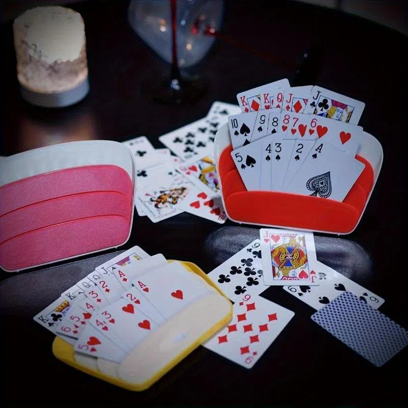 Faltbarer Tischständer für Spielkarten, 3-lagiger Kartenhalter für Poker- & Uno-Spiele, Langlebige Aufbewahrungslösung für Kartensammler