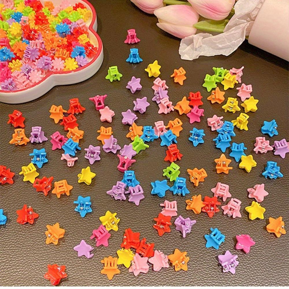 50pcs/set Mini Flower Rabbit Gripper, Compact and Exquisite, Suitable for Children's Fine and Soft Hair Volume