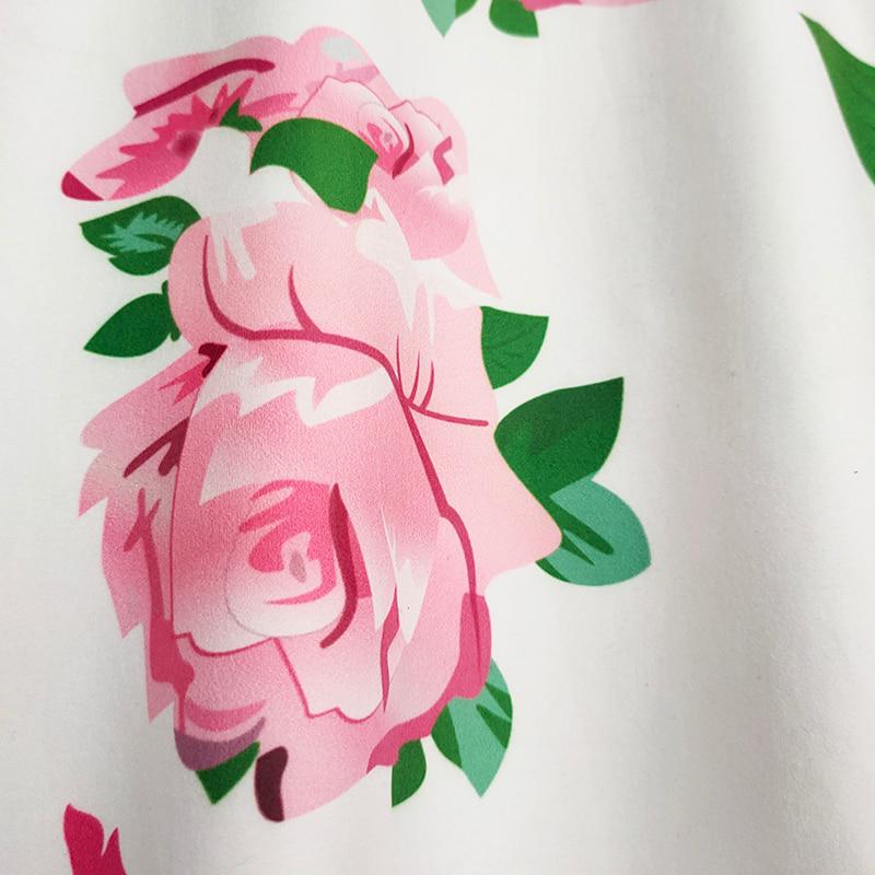 Édes lányok nagy virágos pólók divat nyári gyerekek felsők pólók aranyos nyomtatott pólók nyakú gyermek pólók