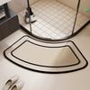 Boogvormige Diatomeeënaarde Badmat - Waterabsorberende Voetmat voor Badkamer & Douche