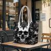 Gothic Skull Pattern Tote Bag Fashion Daily Handbag Lightweight Portable Shoulder Bag for Casual Use