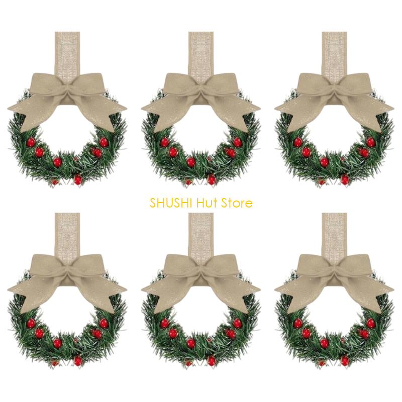 Plastic Bowknot Ribbon Wall Hanging Rings Wreath Multipurpose Decorative Closet Accessories for Festival Event D57B