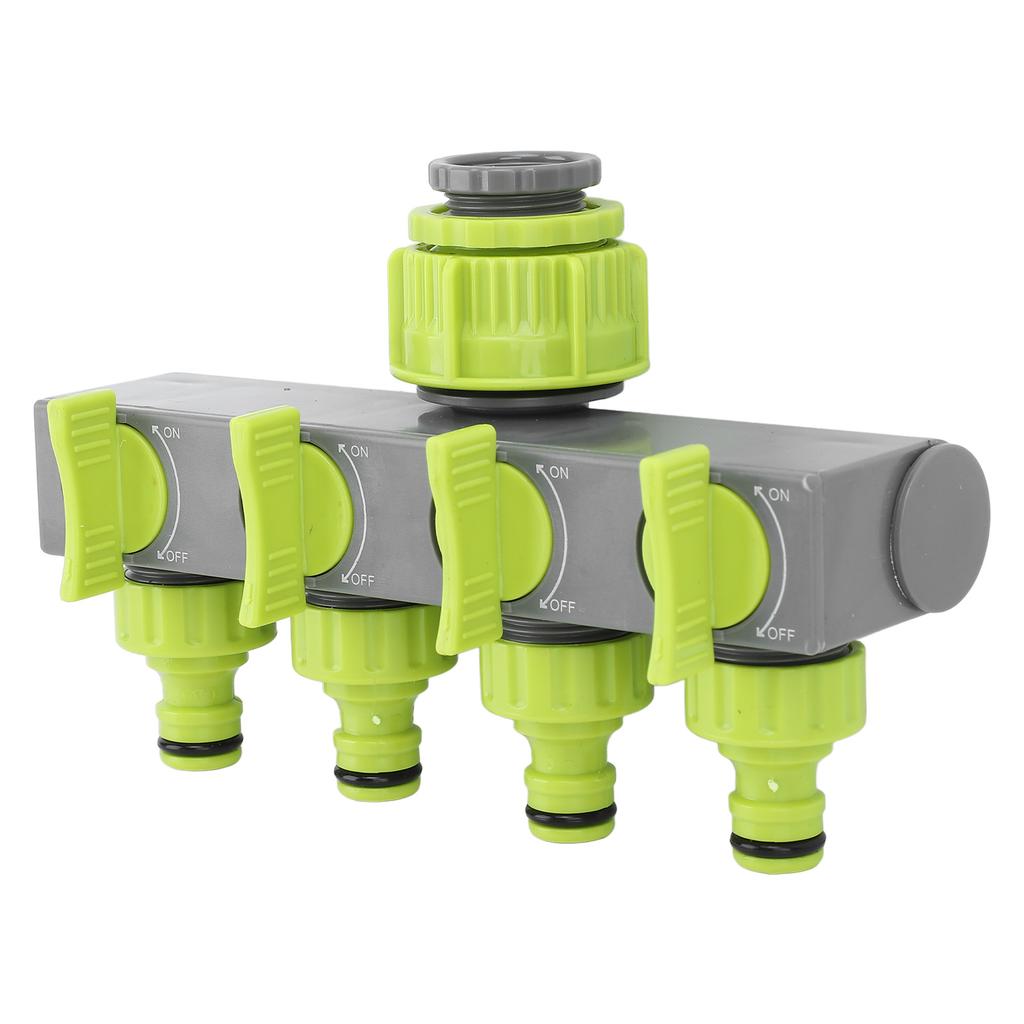 Schlauchverbinder Verteiler 1 Eingang 4 Ausgänge ABS Gartenschlauchrohrverteiler für Hof und Park Grau