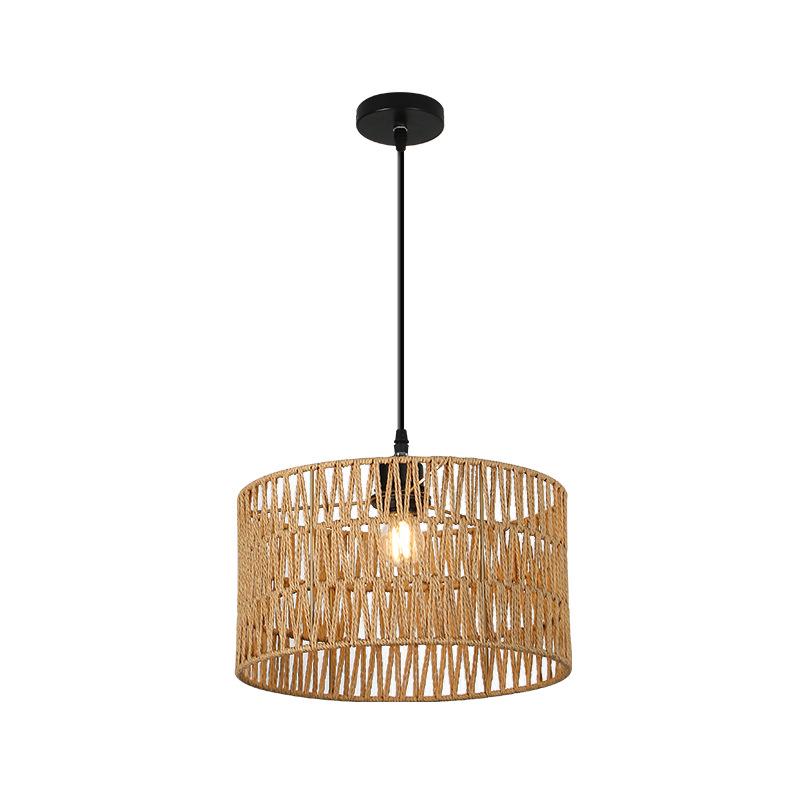 Wicker LED Pendant Light - New Chinese Style, Zen Tea Room or Dining Light, Japanese Bamboo Art Lantern, Antique Style