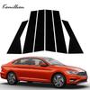 6Pcs Car Door Window Pillar Trim Cover Stickers Glossy Black Auto Exterior Accessories for Volkswagen Jetta