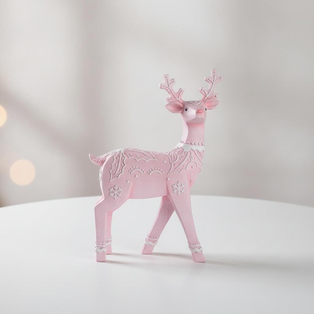Christmas Reindeer Statue Tabletop Figurine Compact for Office