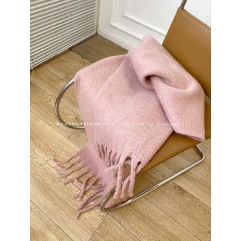 Limited-time snap-up price! Mohair fleece scarf women's 14 classic colors, warm in autumn and winter, soft and thickened scarf, solid color