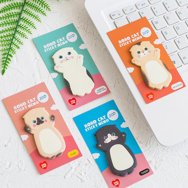 Cute Kitten Cartoon Sticky Notes Set - 8 Design Planner Memo Pads