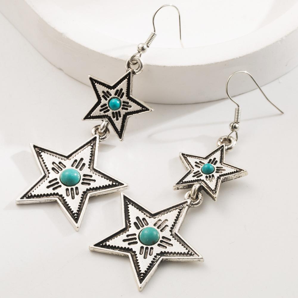 

New Style Alloy Retro Geometric Vintage Earrings for Women Five-pointed star