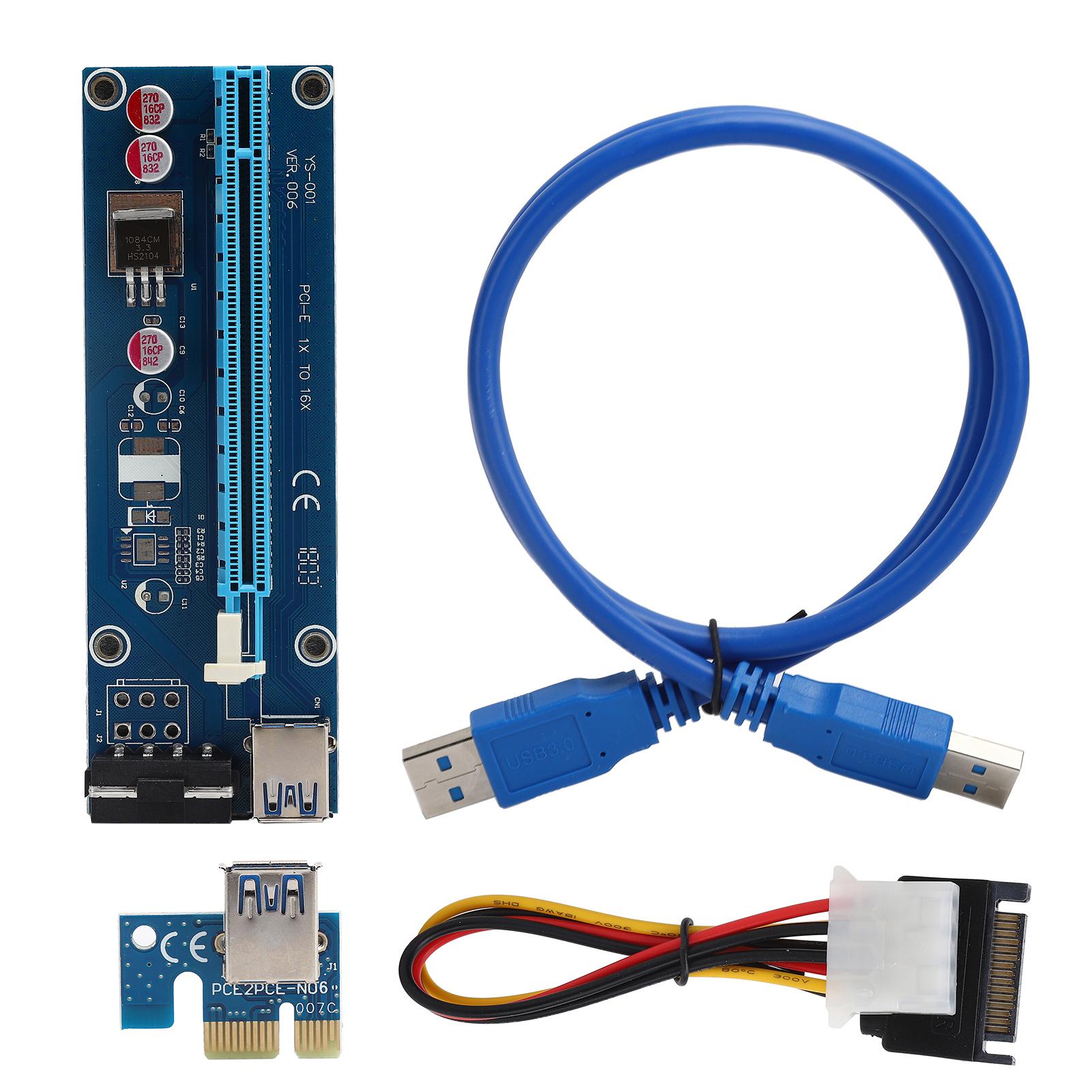 

PCIE 1X до PCIE 16X Подовжувач для відеокарти Riser-карта Адаптер Кабель USB3.0 60СМ