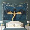 Mythical Dragon Under Full Moon Tapestry: Dramatic Night Sky-Themed Wall Hanging for Home Decor