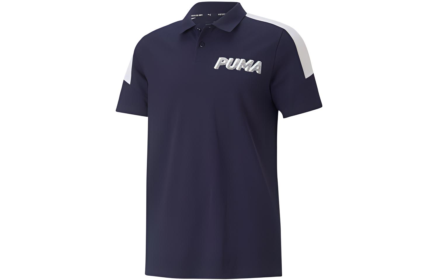 PUMA Polo Shirts Men s Tweed Blue Polo Collar Moderate Straight Fit 845913-06 S