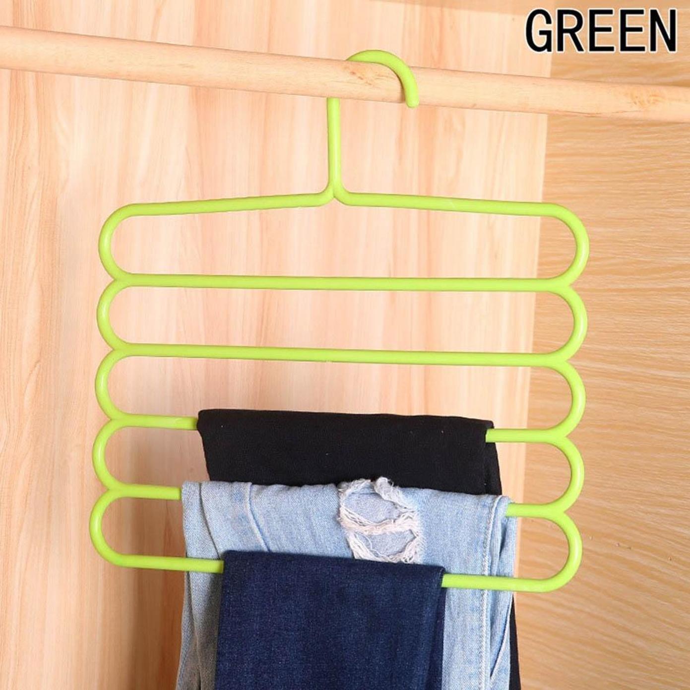 

Вешалки для брюк Держатели для одежды Полотенца Одежда Пятислойная компактная зелёный