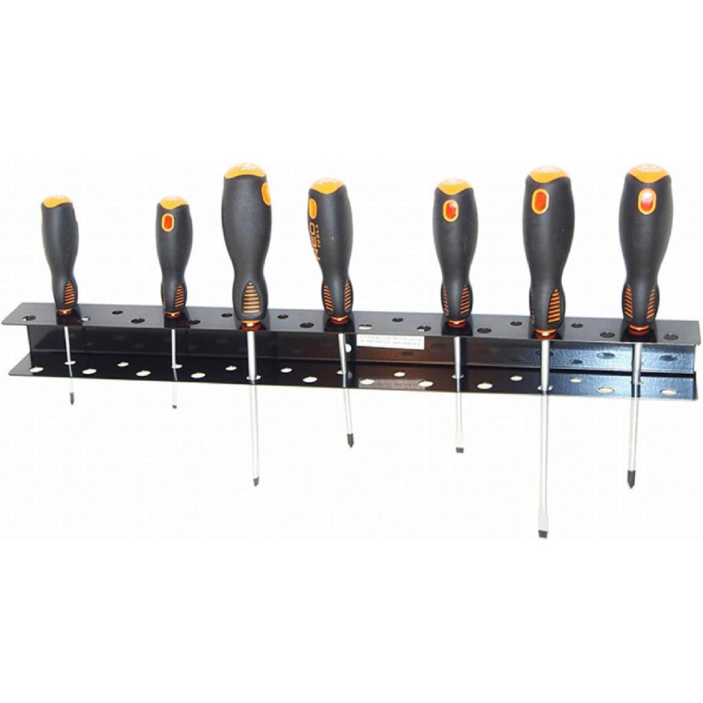 DNCG Screwdriver Holder Wall Mount - Heavy Duty Organizer for Hand Tools, Tool Box Storage Rack - Standard