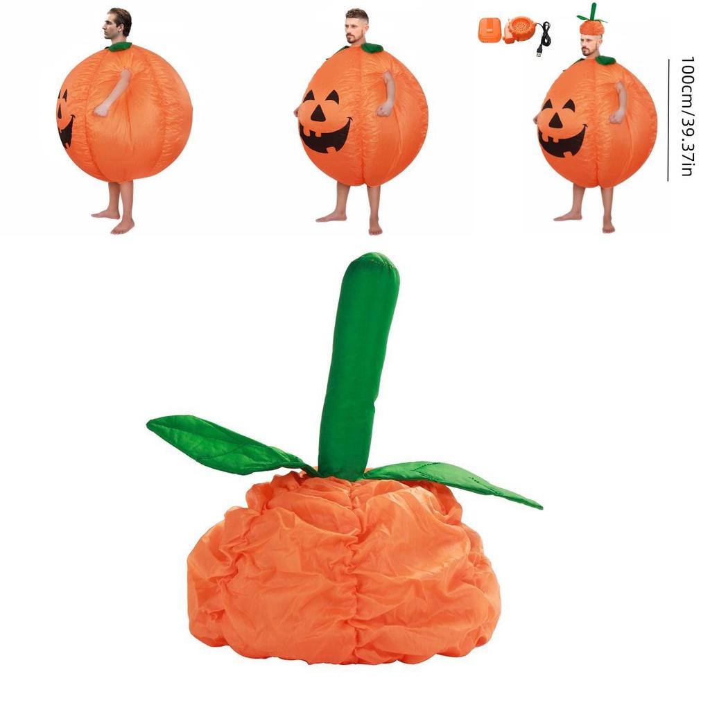 Costume gonfiabile zucca di Halloween, costume da passeggio con bambola cartoon