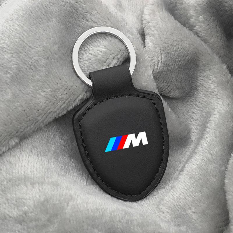 Leather Metal Keyring Key Chain Ring Car Logo Keychain For BMW M Performance E46 E90 E60 F10 F30 E39 E36 F20 E87 G30 E92 E91 X5 fsbm73