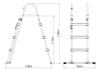 Dwustronna drabinka basenowa 107 cm