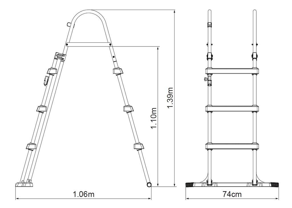 Dwustronna drabinka basenowa 107 cm