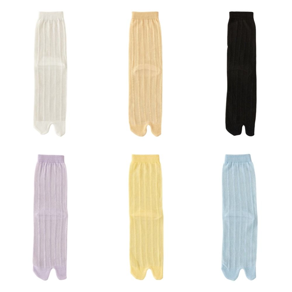 Sweet Two Toe Socks Simple Summer Thin Socks Solid Color Split Toe Tube Socks  Daily