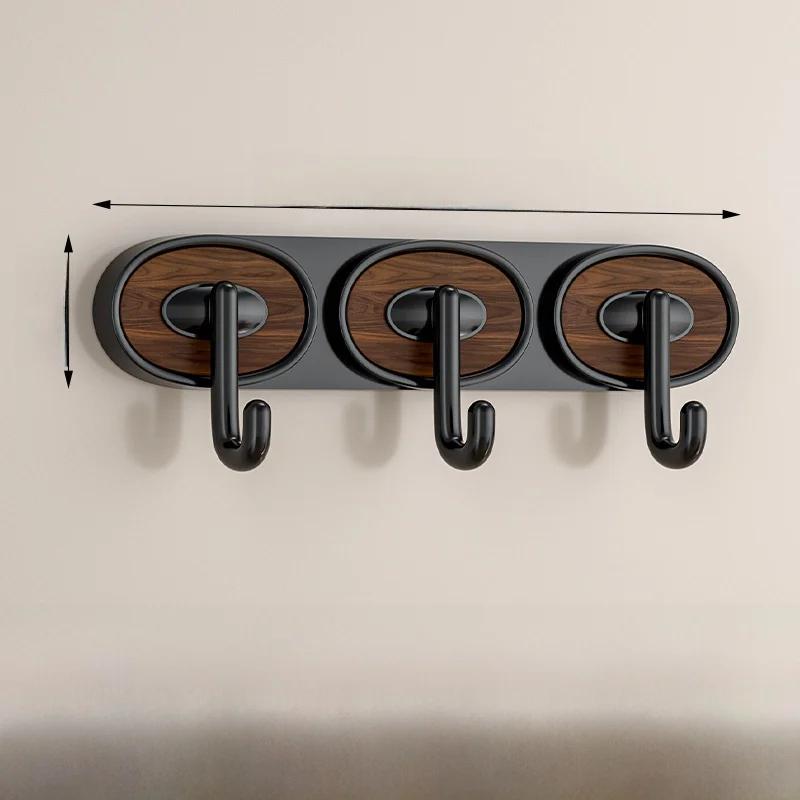 2/3 крючка Древесная текстура Крючок Без сверления, Сильный Постоянный ряд Клейкий крючок, Ключ за входной дверью, Кухня Ванная Полотенце