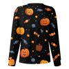 Women's Casual Fashion Long Sleeve Standing Collar Single Breasted Halloween Printed Workwear Jacket Tops