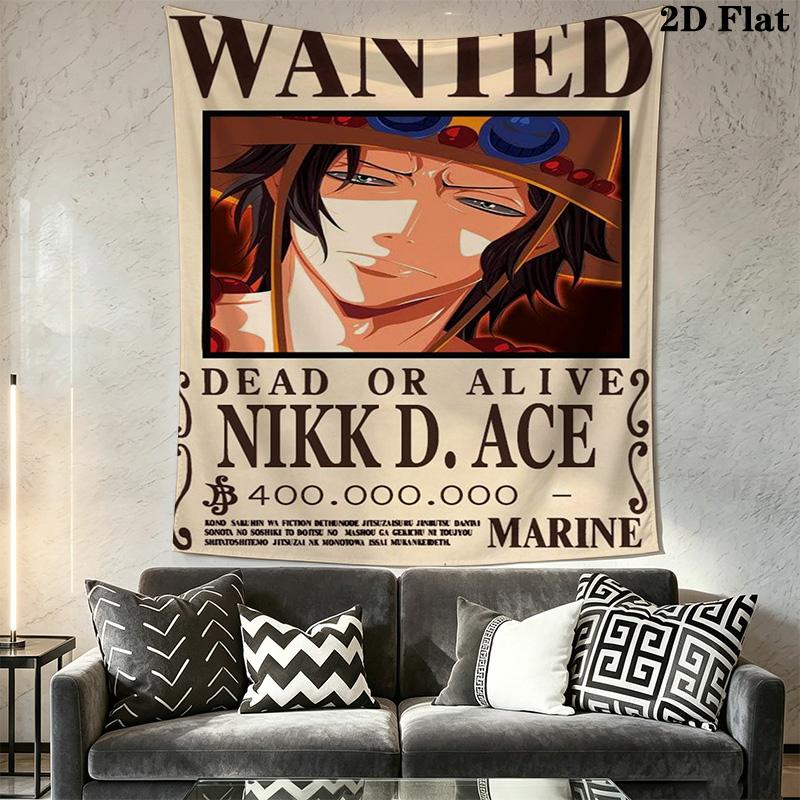 Luffy Pirate Treasure Art Tapestry Background Cloth Fashion Print Soft Gift Background Wall Hanging Cloth