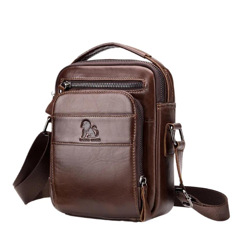 Genuine Leather Men Messenger Bag Male Small Man Fashion Crossbody Shoulder Bags Men's Travel New Handbags